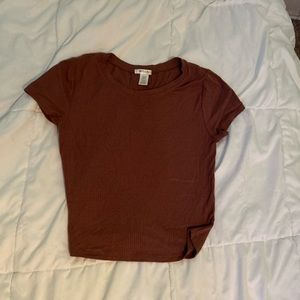 brown bozzolo medium length fitted tee